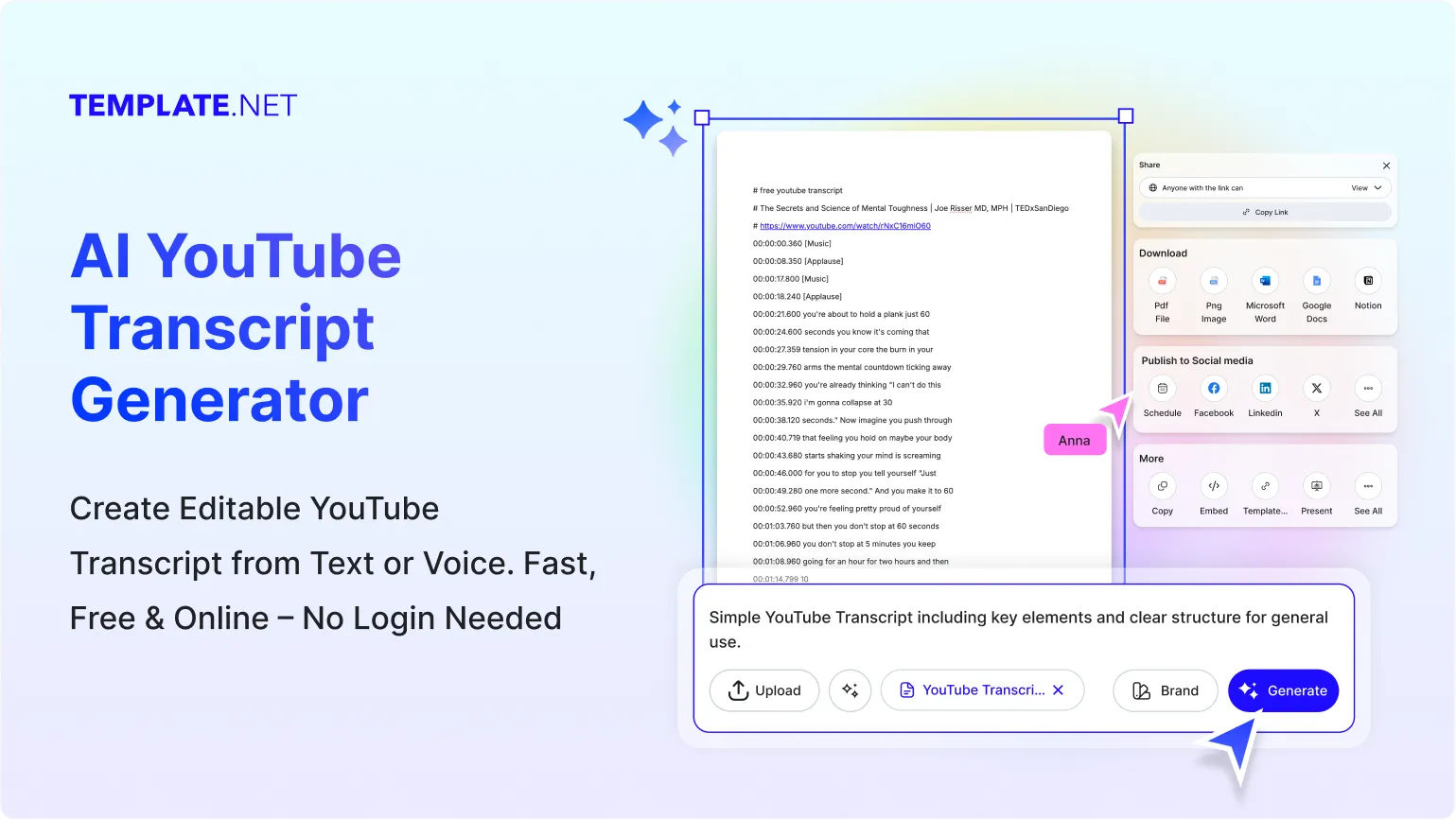 Free AI YouTube Transcript Generator, Free YouTube Transcript Maker Online